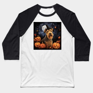 Halloween Lakeland terrier painting Baseball T-Shirt